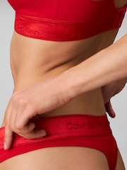 Calvin Klein Red Metallic Thong - Icon Cotton Modal - Image 5 of 6