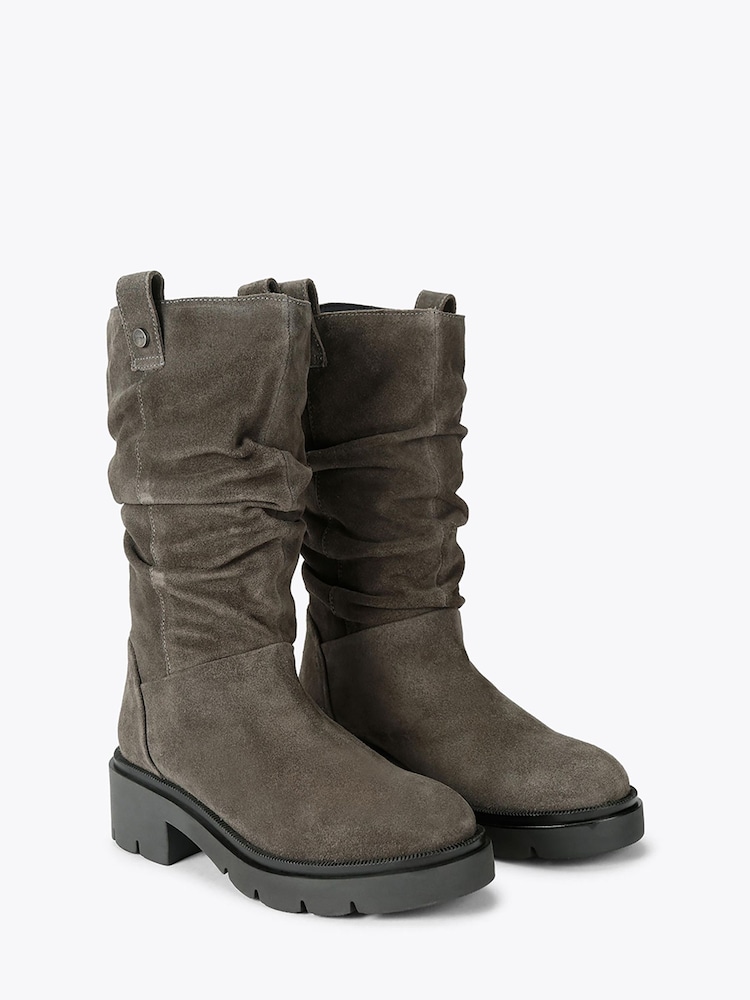 Carvela Grey Cara Slouch Suede Knee Boots - Image 2 of 4 Carvela Grey Cara Slouch Suede Knee Boots - Image 2 of 4
