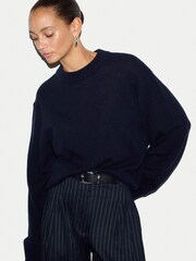 Jigsaw Blue Merino Cashmere Relaxed Jumper - Image 2 of 6