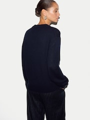 Jigsaw Blue Merino Cashmere Relaxed Jumper - Image 4 of 6