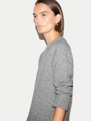 Gris - Pull en laine et cachemire Jigsaw - Image 2 sur 5