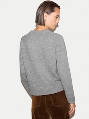 Gris - Pull en laine et cachemire Jigsaw - Image 4 sur 5