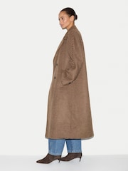 Jigsaw Brown Wool Double Faced Check Coat - Image 3 of 5