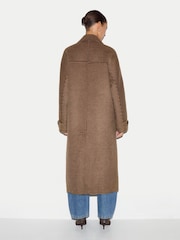 Jigsaw Brown Wool Double Faced Check Coat - Image 4 of 5