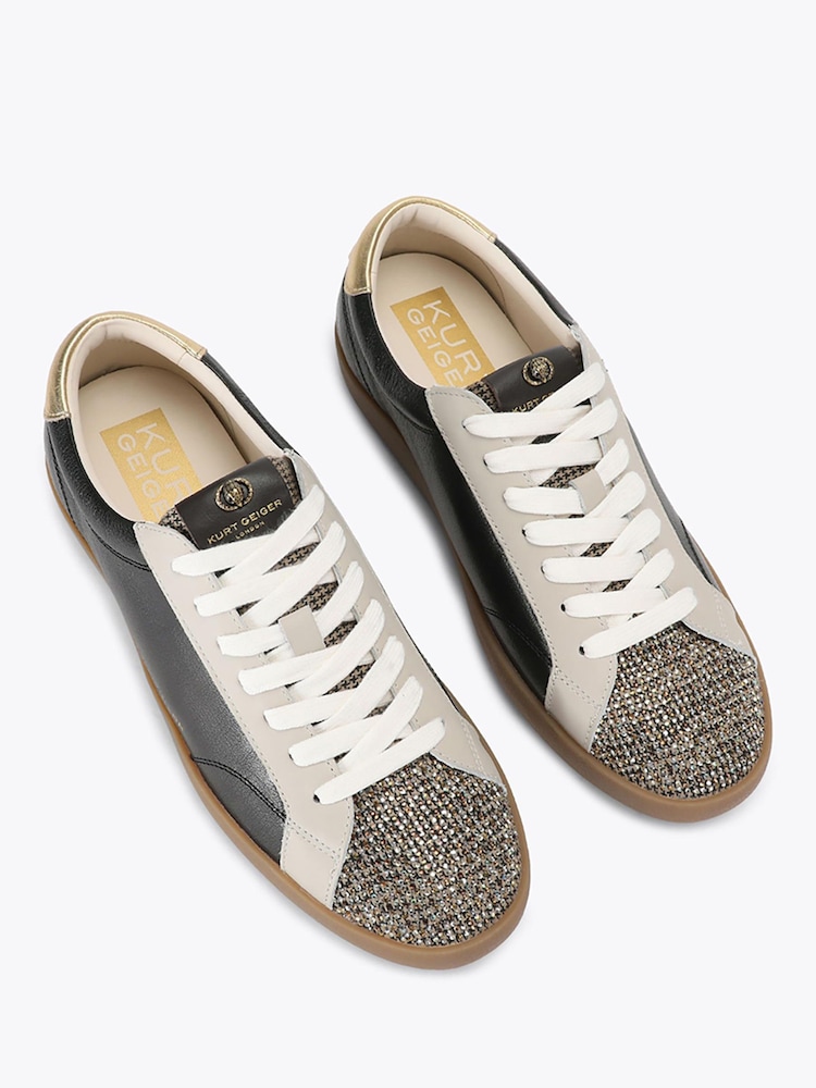 Kurt Geiger London Black/Brown Strand Leather Trainers - Image 2 of 4 Kurt Geiger London Black/Brown Strand Leather Trainers - Image 2 of 4