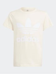 adidas Originals Cream 100% Cotton 3-Stripes T-Shirt - Image 6 of 9