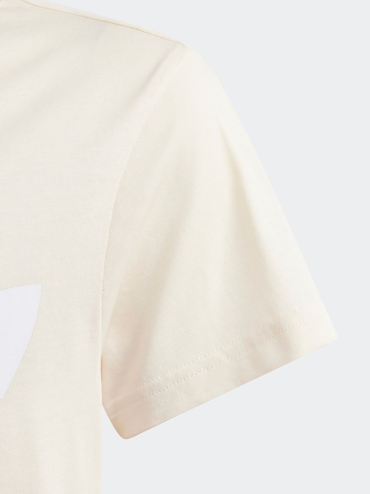 adidas Originals Cream 100% Cotton 3-Stripes T-Shirt - Image 9 of 9