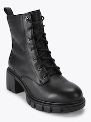 Carvela Black Ignite Lace Up Leather Ankle Boots - Image 2 of 5