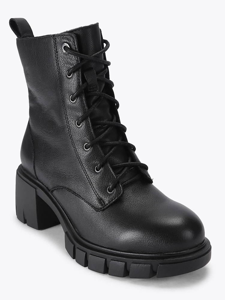 Carvela Black Ignite Lace Up Leather Ankle Boots - Image 2 of 5 Carvela Black Ignite Lace Up Leather Ankle Boots - Image 2 of 5