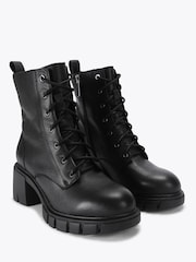 Carvela Black Ignite Lace Up Leather Ankle Boots - Image 4 of 5