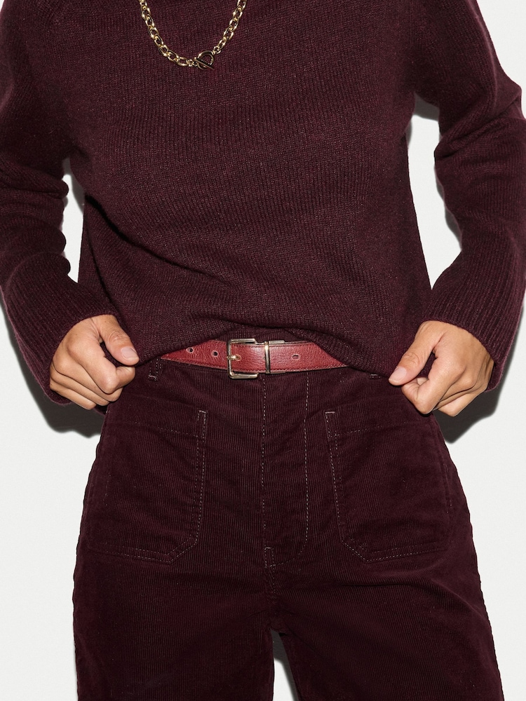 Jigsaw Red Wool Cashmere Saddle Jumper - Image 2 of 6