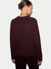 Jigsaw Red Wool Cashmere Saddle Jumper - Image 4 of 6