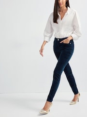 Marineblau/blau - Skinny-Jeans aus Samt - Bild 2 von 6