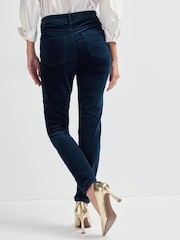 Marineblau/blau - Skinny-Jeans aus Samt - Bild 3 von 6