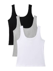 Calvin Klein White Rib Cotton Tank Tops 3 Pack - Image 1 of 6