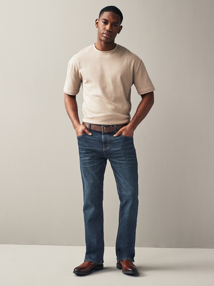 Blue Washed Bootcut Belted Authentic Jeans - Image 2 of 9