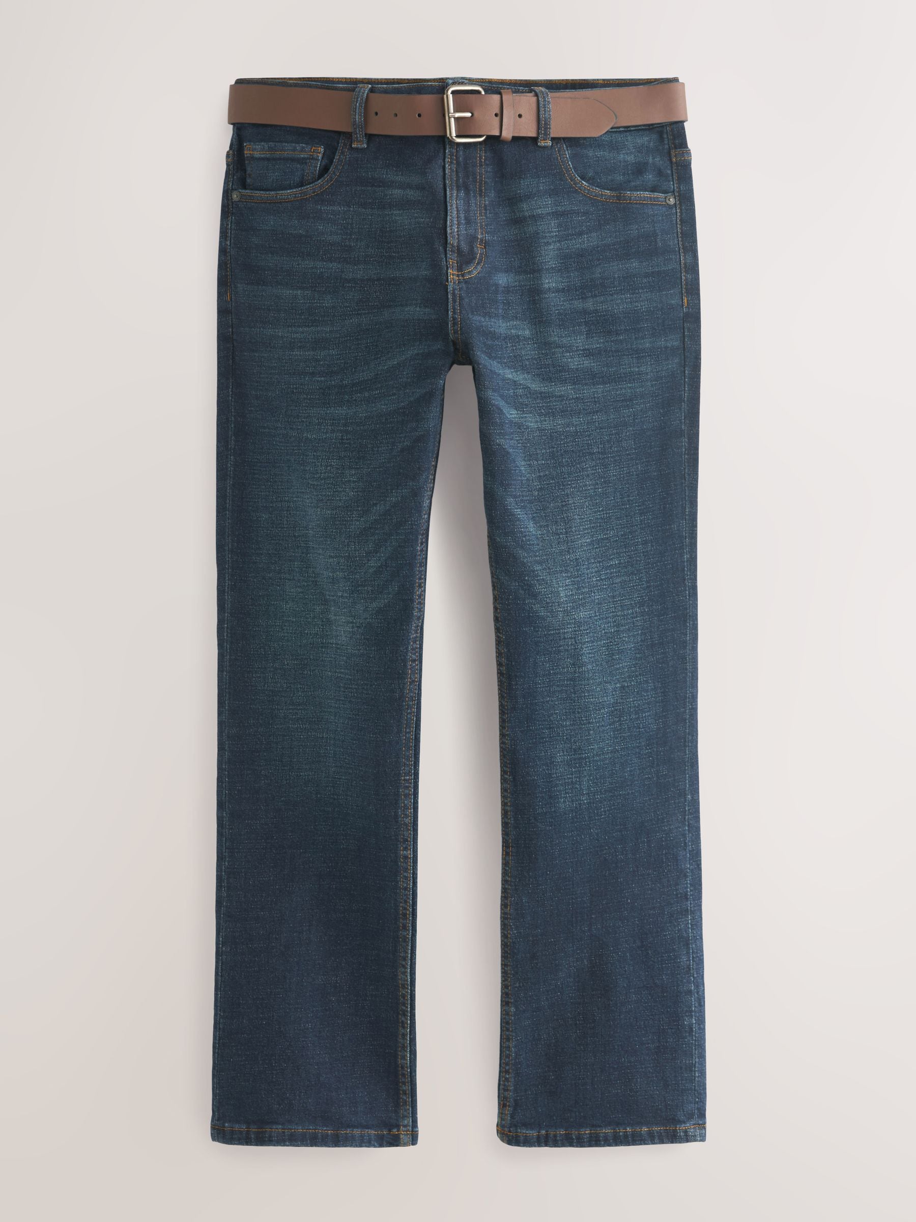 Buy Blue Washed Bootcut Belted Authentic Jeans from Next Romania