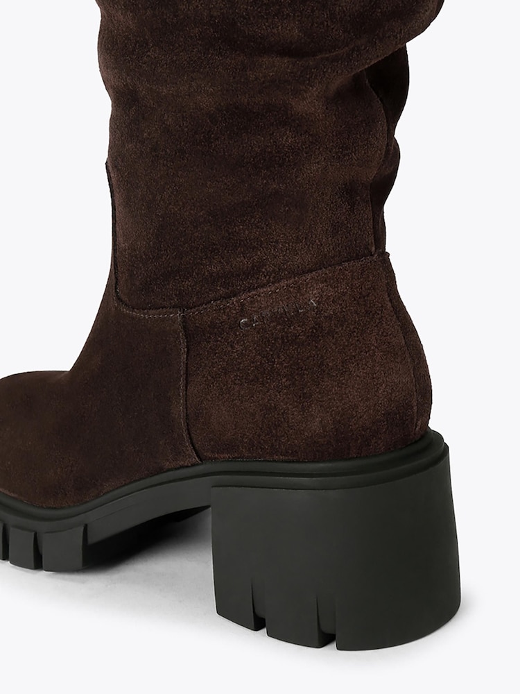 Carvela Brown Ignite Slouch Suede Knee Boots - Image 4 of 4 Carvela Brown Ignite Slouch Suede Knee Boots - Image 4 of 4