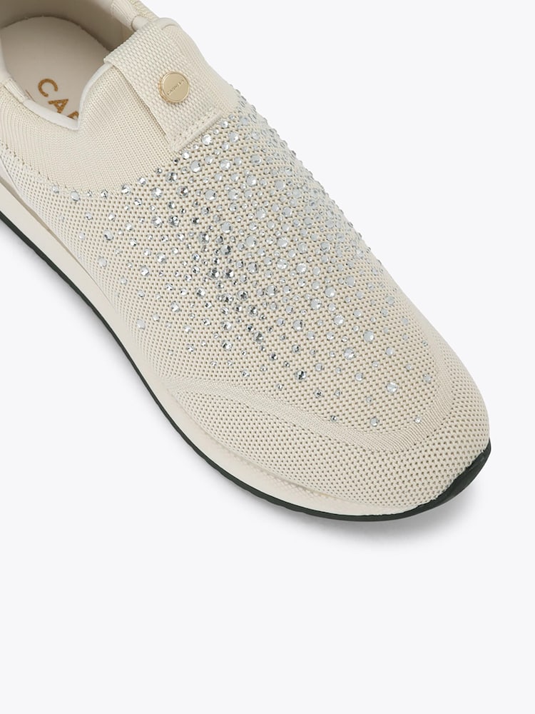 Carvela Cream Arezzo Knit Embellished Trainers - Image 4 of 4 Carvela Cream Arezzo Knit Embellished Trainers - Image 4 of 4