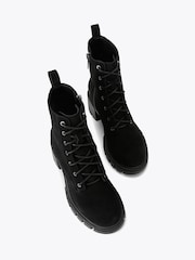 Carvela Black Ignite Lace Up Suede Boots - Image 2 of 4
