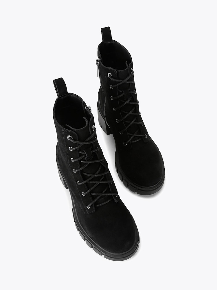 Carvela Black Ignite Lace Up Suede Boots - Image 2 of 4