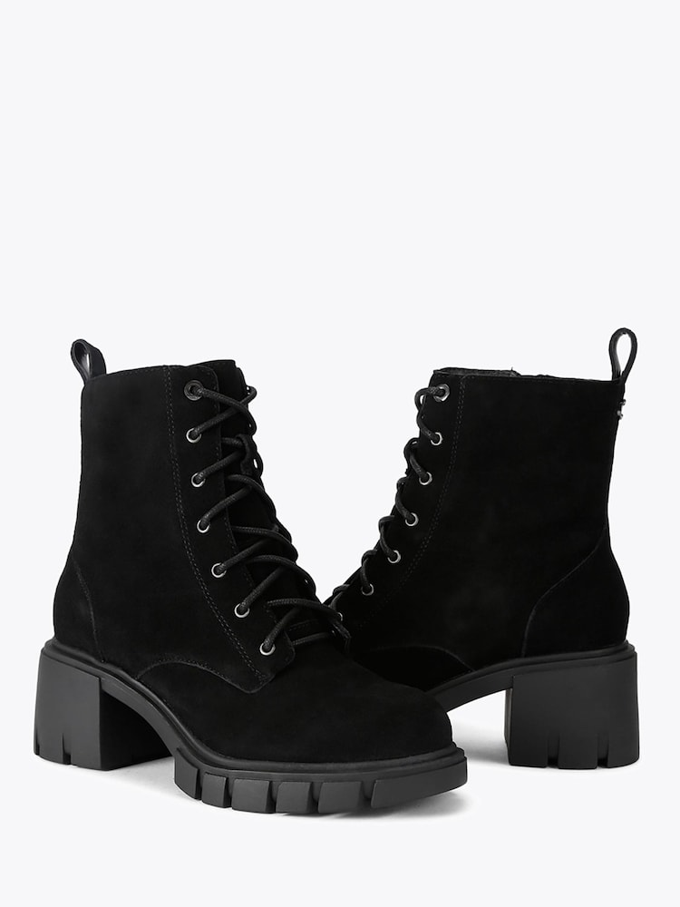 Carvela Black Ignite Lace Up Suede Boots - Image 4 of 4