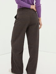 FatFace Purple Presley Check Wide Leg Trousers - Image 2 of 4