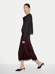 Jigsaw Red Satin Cowl Neck Bias Dress - Image 5 of 5