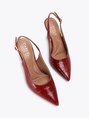 Carvela Corletta Sling Court Heeled Croc Shoes - 4суретінің 2 суреті