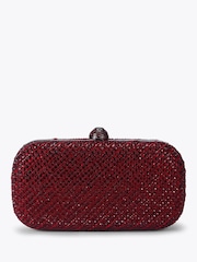 Carvela Dark Red Cecilia Embellished Clutch Bag - Image 1 of 4