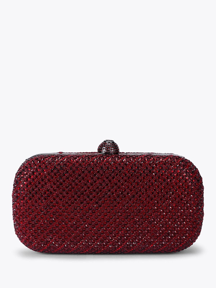 Carvela Dark Red Cecilia Embellished Clutch Bag - Image 1 of 4 Carvela Dark Red Cecilia Embellished Clutch Bag - Image 1 of 4