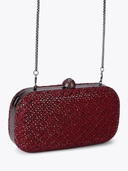 Carvela Dark Red Cecilia Embellished Clutch Bag - Image 2 of 4