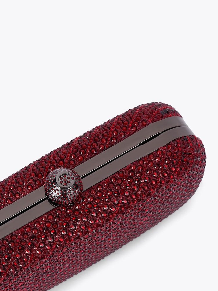 Carvela Dark Red Cecilia Embellished Clutch Bag - Image 4 of 4 Carvela Dark Red Cecilia Embellished Clutch Bag - Image 4 of 4