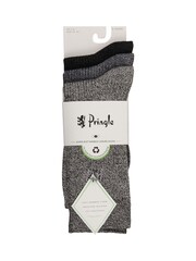 Pringle Black Twist Yarn Ribbed Leisure Socks 3 Pack - Image 3 of 5