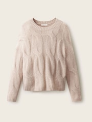 The White Company Natural Cropped Cable Jumper - Image 5 of 5