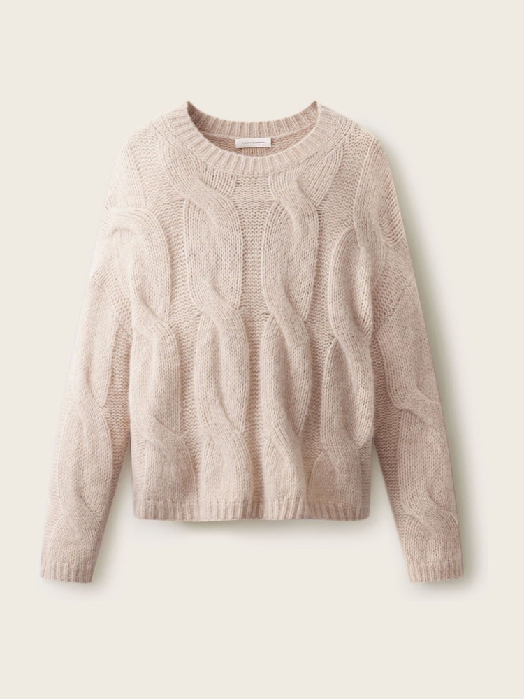The White Company Natural Cropped Cable Jumper - Image 5 of 5