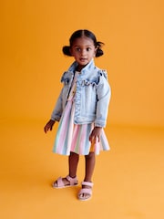 أزرق متوسط - Denim Frill Jacket (3mths-7yrs) - صورة 2 من 8