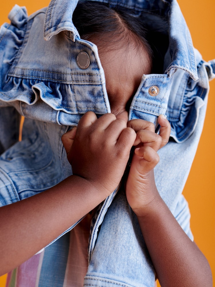 Mid Blue Denim Frill Jacket (3mths-7yrs) - Image 5 of 8