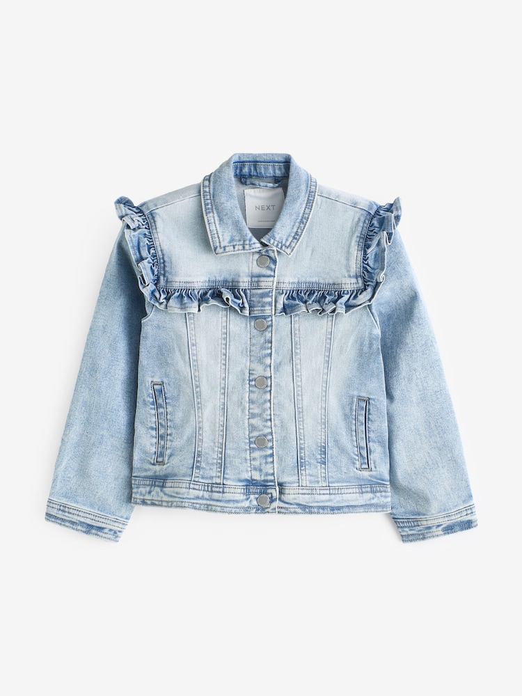 Mid Blue Denim Frill Jacket (3mths-7yrs) - Image 6 of 8