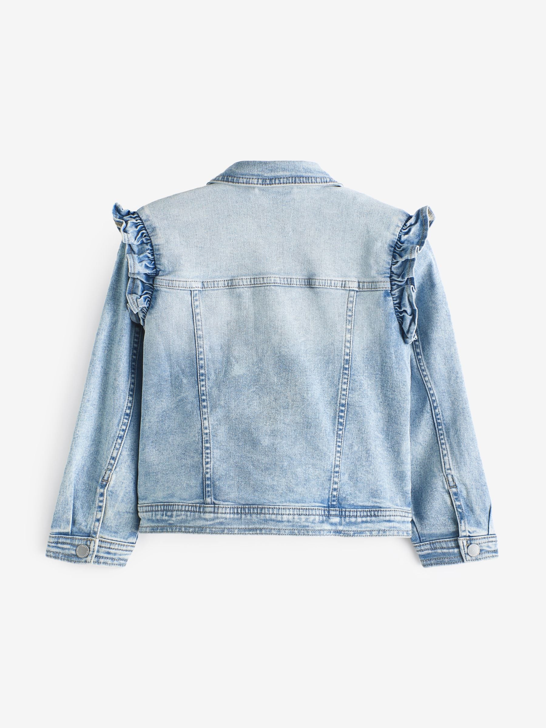 Buy Mid Blue Denim Frill Jacket (3mths-7yrs) from Next USA