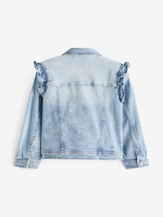 أزرق متوسط - Denim Frill Jacket (3mths-7yrs) - صورة 7 من 8