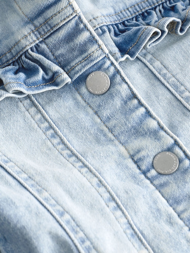 أزرق متوسط - Denim Frill Jacket (3mths-7yrs) - صورة 8 من 8