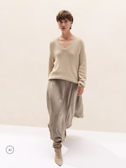 The White Company Natural Curved Hem Skirt - Image 1 of 5
