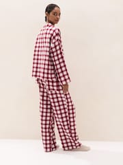 طقم بيجامة مريح من قطن مزدوج بنقشة مربعات من The White Company - صورة 4 من 5