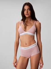 Rosa - Calvin Klein Lettfôret Triangle Icon Bomullsmodal Bralette - Bilde 1 av 7
