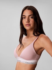 Rosa - Calvin Klein Lettfôret Triangle Icon Bomullsmodal Bralette - Bilde 3 av 7