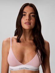 Rosa - Calvin Klein Lettfôret Triangle Icon Bomullsmodal Bralette - Bilde 6 av 7