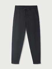 The White Company Black Fleece Back Turn Up Cuff Joggers - Image 1 of 1