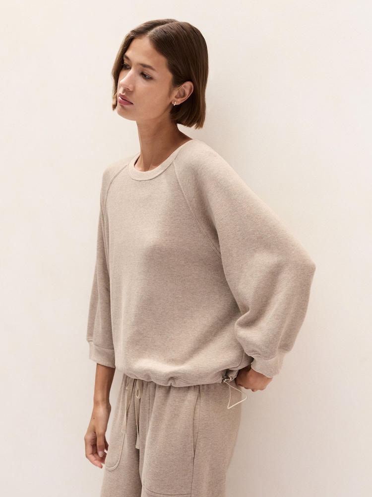The White Company Natural Ultimate Gathered Back Sweatshirt - Image 1 of 4