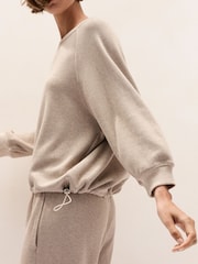 The White Company Natural Ultimate Gathered Back Sweatshirt - Image 3 of 4